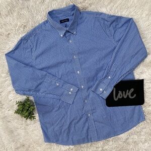 🎉HP🎉 Nautica Button Down Check Shirt 💗 Blue & White